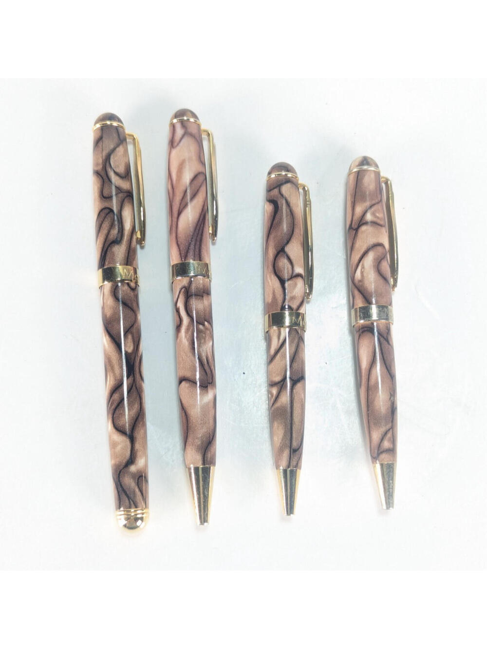 Montefiore Pen Mixed Lot of 4 1 Marble Fountain & 3 Ballpoint Pens Writing VTG